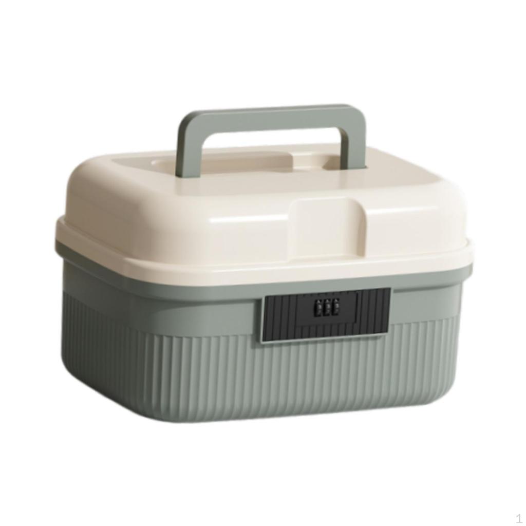 Lockable Storage Box Locking Security Password Organizer for Household Storing Documents