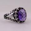 Luxury Jewelry Direct Sales New Men's Ring, Gold-plated Amethyst Gemstone Men's Ring