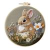 1pc Rabbit and Flower Pattern Embroidery DIY Fabric Craft Set with Tools