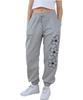 BONIEE [Fleece Lined] Big Flower Jogger Elastic Pants Gray