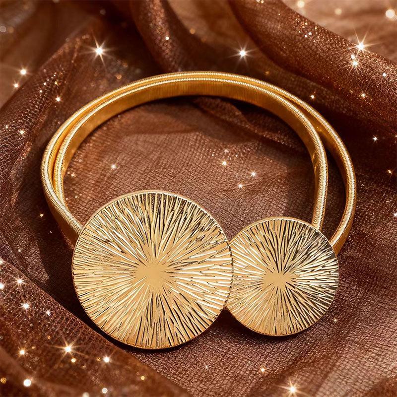 Wind Metal Belt Elastic Elastic Waist Chain Women'S Fashion Versatile Spring Dress Shirt Sweater Waist Seal