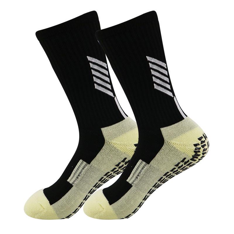 Men's Non-Slip Glue-Dot Football Socks - Thick Towel Cushion, Mid-Tube Training Sports Socks