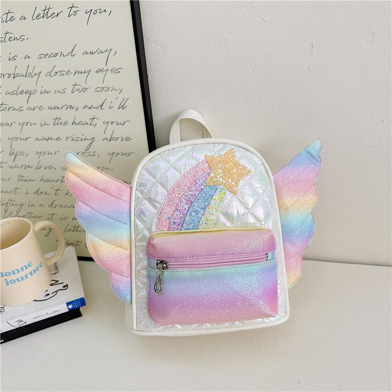 School Bag New Foreign Style Little Girl Backpack Love Small Wings Lightweight and Versatile Go Out Snack Bag Batch