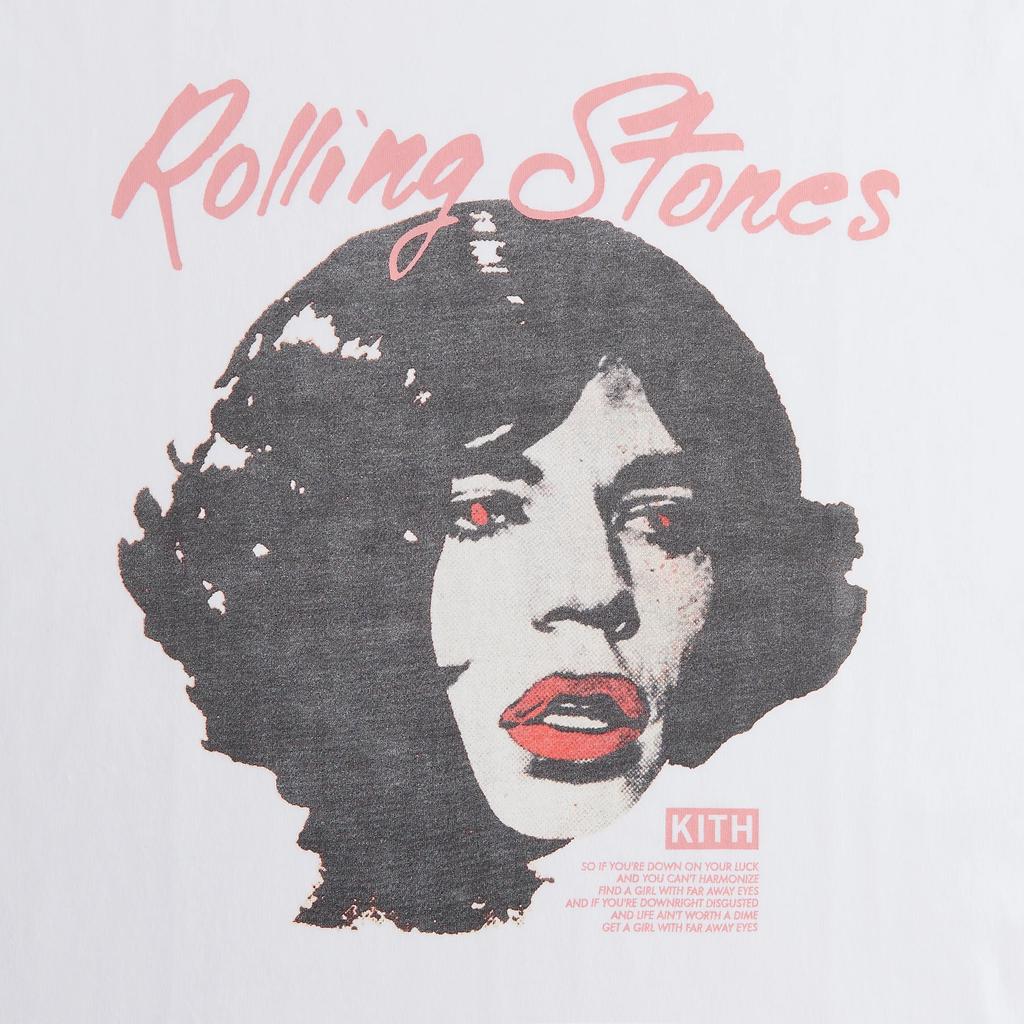 Kith For Rolling Stones Far Away Eyes Vintage Tee White Men Tops KHM033208-101