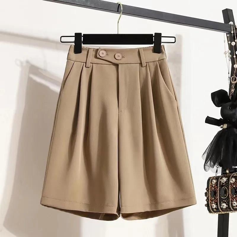 Женские летние прямые свободные шорты больших размеров — фото 5