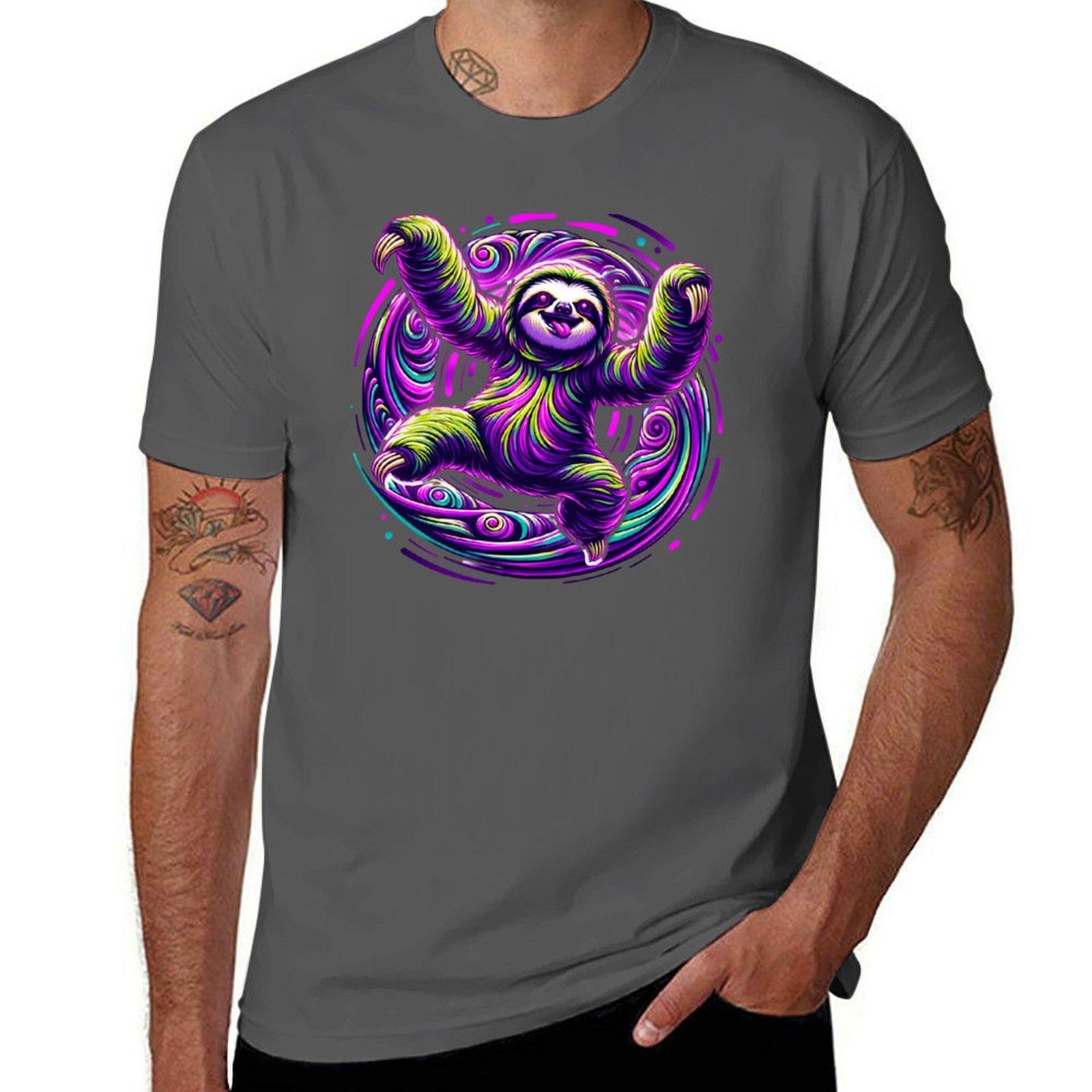 

Dancing Sloth Shirt T-Shirt man t shirts for men casual man t shirt cotton high quality T-Shirt 4XL