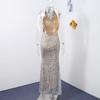 Shiny Sequin Backless Maxi Dress Women Sexy Halter Backless Lace Up Hip Package Mermaid Dresses 2025 Summer Beach Vacation Robes