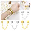 Italian Modular Bracelet with Double Hook Five-Point Star Pendant Edgy Industrial Chic Stainless Steel Watch Strap Chain Jewelry