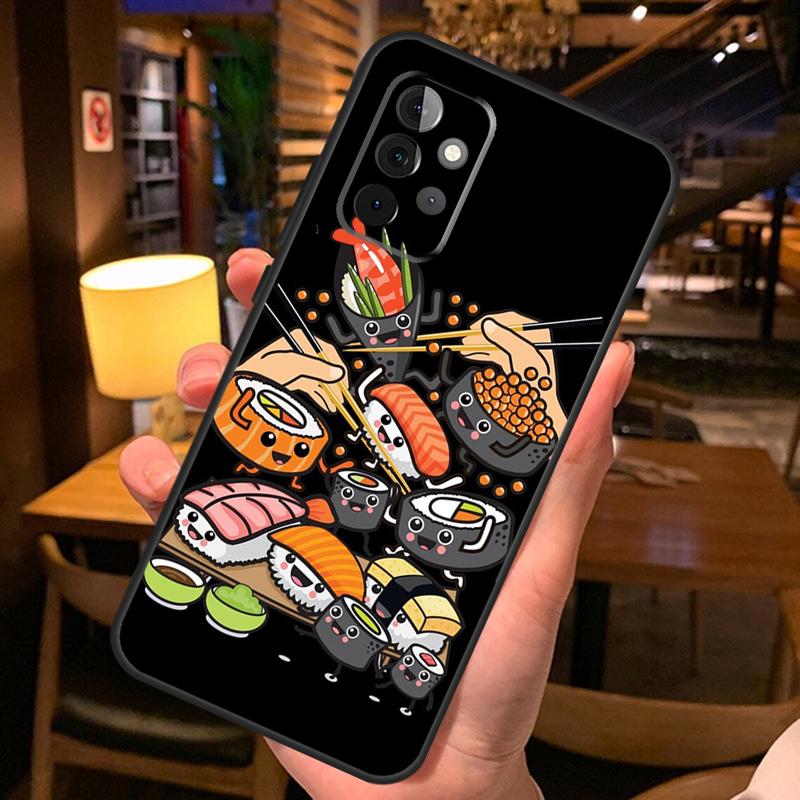 Sushi Food Case For Samsung A12 A22 A32 A42 A52 A72 A14 A24 A34 A54 A50 A51 A71 A13 A33 A53 Cover Shell