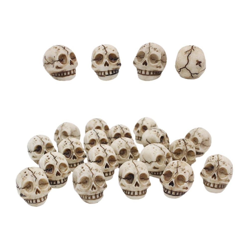 20PCS Resin Mini Skull Figurine Lightweight Ghost Decorative Statue  Halloween Supplies