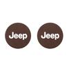 2Pcs Leather Coaster Anti-noise Water Cup Pad Cushion For Jeep Renegade Compass Grand Cherokee Wrangler Patriot Liberty Rubicon AJR1