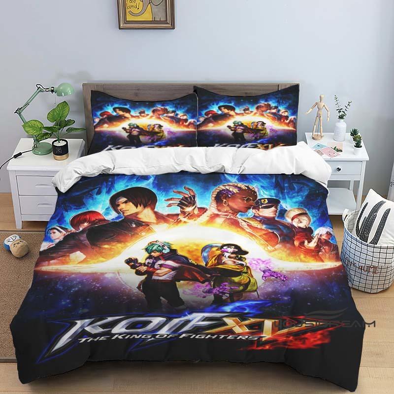 Fighting game (King of Fighters) duvet and pillowcase sets, children s bedding sets, bedroom decorations, holiday gifts, 135X200cm