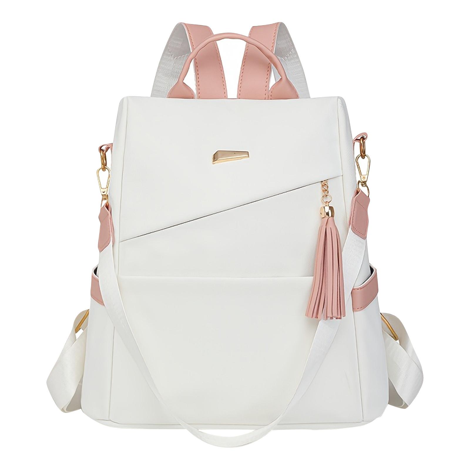 

Женский модный дорожный рюкзак большой емкости, однотонный, с регулируемыми плечевыми ремнями One Size белый