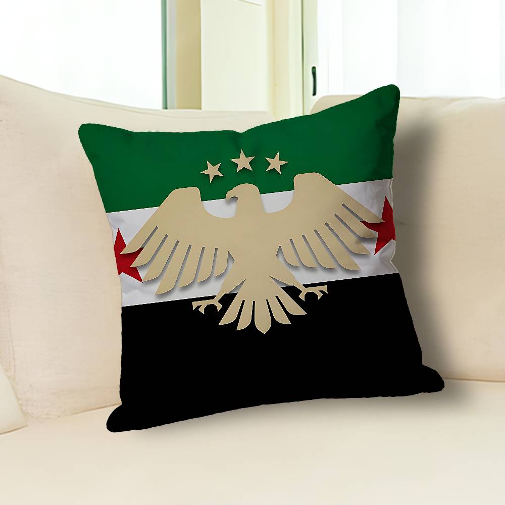 New Eagle Free S-Syrians-S Flag Celebrity Merchandise All-Match Printed Pillow Case Sofa Car Office Room Decoration Protector