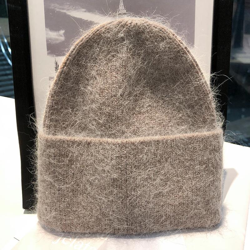 Knitted Rabbit wool Hat for Women In Winter New Style Showing Small Face White Wool Hat for Women In Autumn and Winter Warm and Cold Hat for Women
