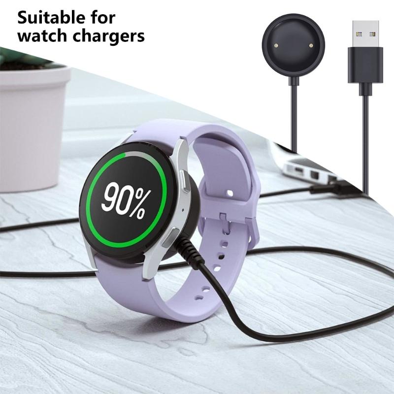 100cm Fast Charging Cord Magnetic USB Power Cable for Color/S6/X1 Smartwatch Lightweight & Portable Design Black