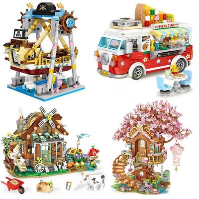 TOYLINX Street & City View Model Building Block Toys - Children's Construction Toys, Mini Creative Home Decorations