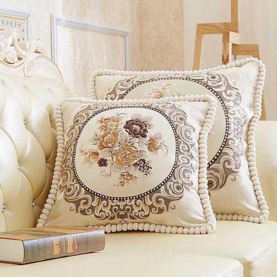 Washable Cushion Covers European-style Printed Sofa Pillowcase Cover for Living Room Car Pillow Cushion Lumbar Support Cover Removable