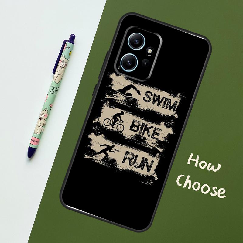 

Triathlon Tri Life Swim Bike Run For Xiaomi Redmi Note 12S 11S 10S 9S Note 12 8 9 10 11 Pro Phone Case For Redmi 12 9 C 10C Redmi Note 12ProPlus
