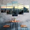 New York City Buildings Landscape 5 Piece Five Panel Wall Canvas Print Modern Art Poster Picture Home Decor Gift For Him For Her