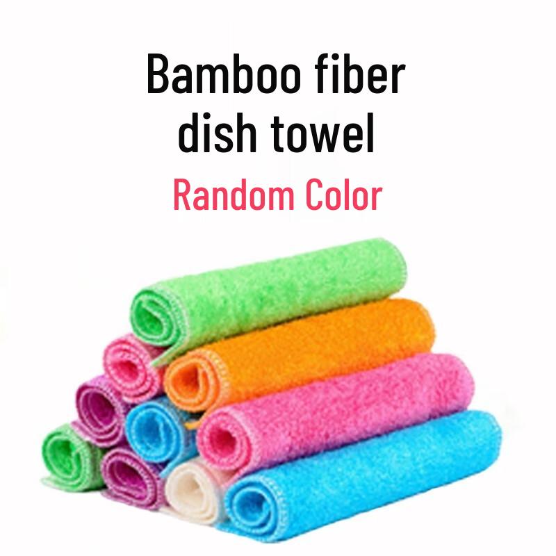 Двухслойные бамбуковые салфетки для посуды QianXing