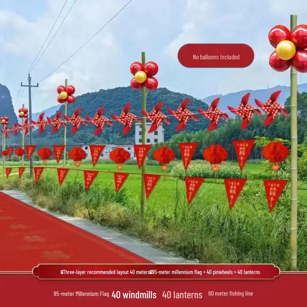 Colorful Wedding Aisle Decoration Set for Outdoor and Courtyard Events