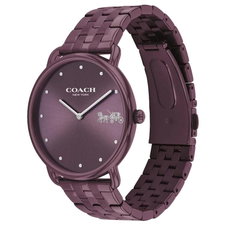 Coach Quartz Watch Stainless Steel Band 41Mm Purple Dial 30M Water Resistant Women watches 14504298