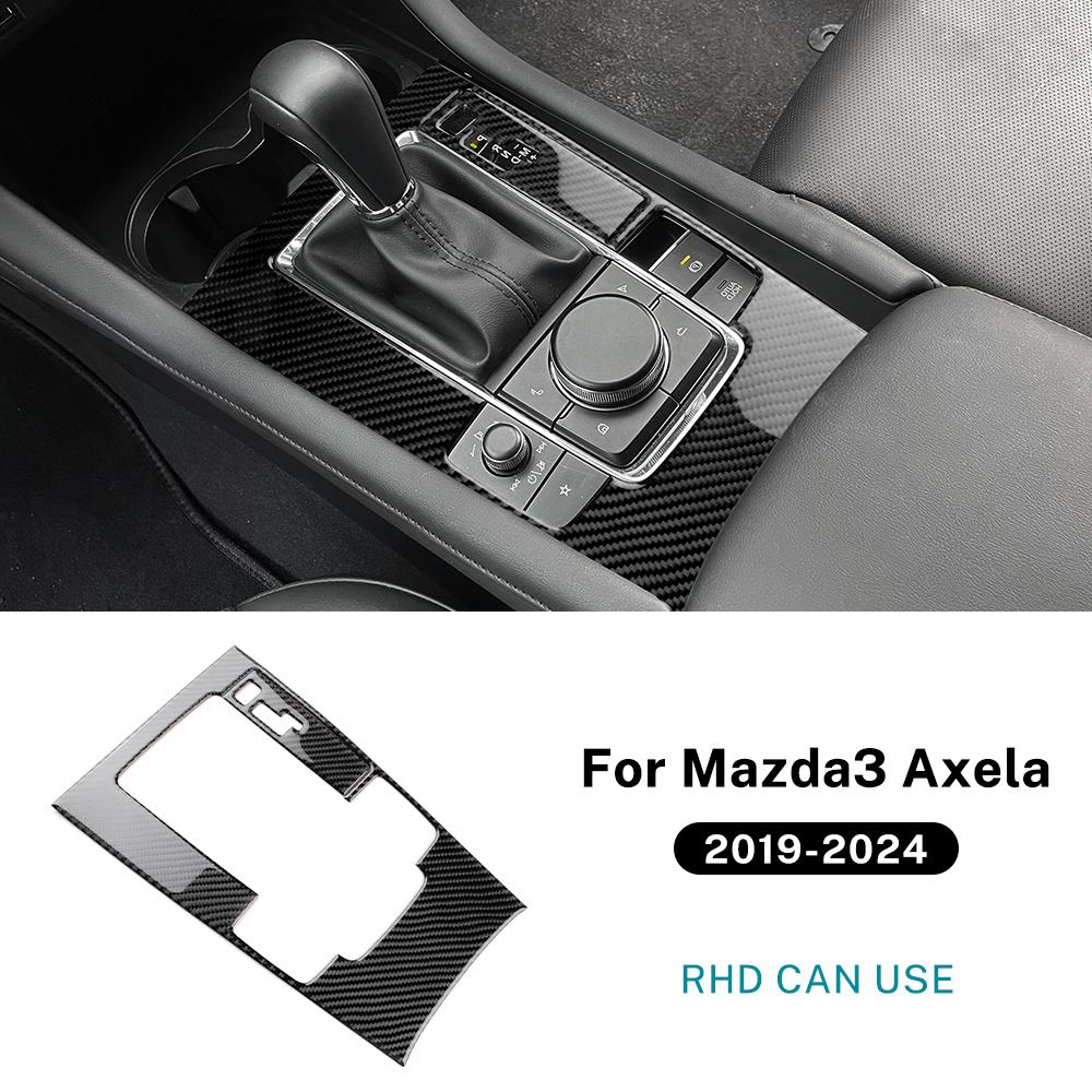 Real Soft Carbon Fiber Sticker For Mazda 3 Axela 2019 2020 2025 2025 2025 2025 2025 Manual Automatic Car Gear Shift Panel Trim