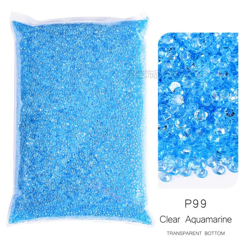 Round Resin Flat Bottom Drill Transparent Bottom Luminous Nail Drill Diy Mobile Phone Violent Bear Loose Diamond Accessories Accessories