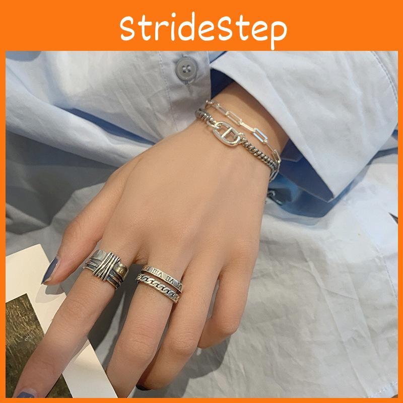 Vintage Inspired 925 Silver Braided Knot Ring For Women Adjustable Finger Jewelry
