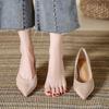 Fashion High Heels for Ladies Suede Light Mouth Single Shoes Women's Autumn New Versatile Nude Stiletto Women's Shoes Women Heels