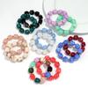 Exaggerated Geometric Beaded Acrylic Elastic Bracelets for Women Men Boho Trendy Square Beads Stack Bangle Retro Jewelry Gift
