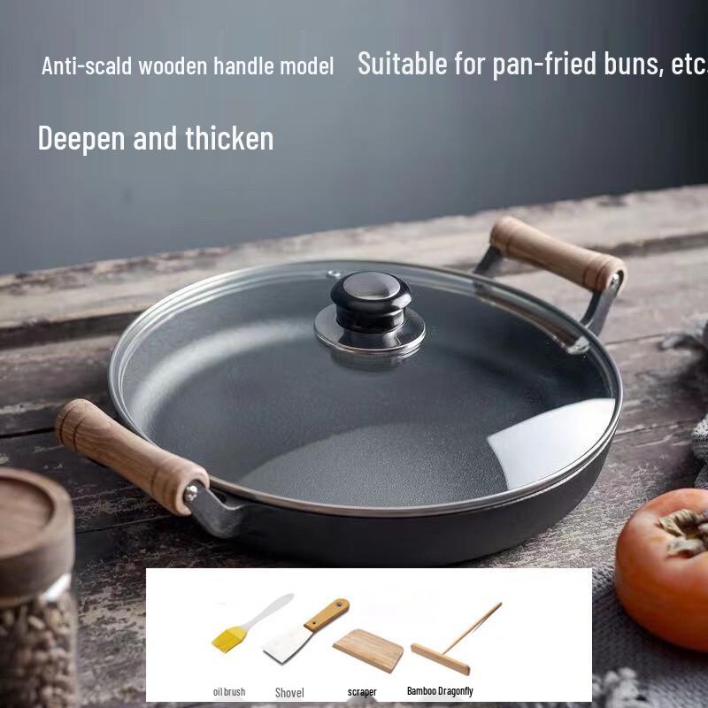 Utoo Cast Iron Griddle Pan with Lid and Accessories