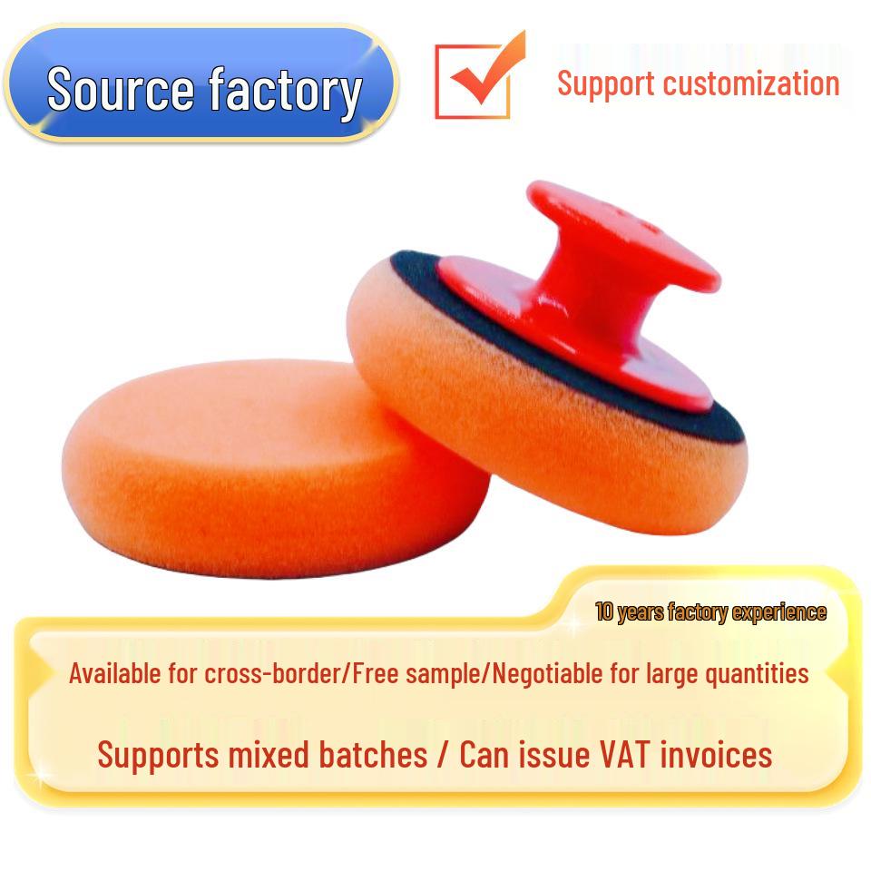 Car Waxing & Polishing Sponge with Handle - Manual Car Wash Tool Single Sponge