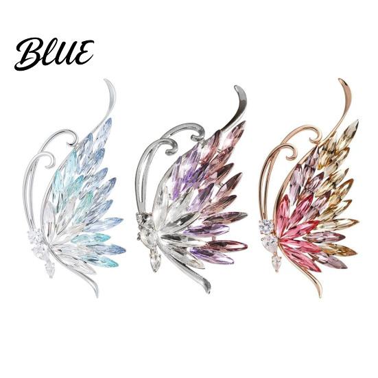 Butterfly Brooch Rhinestone Wing Lapel Pin Sweater Women Cardigan Coat