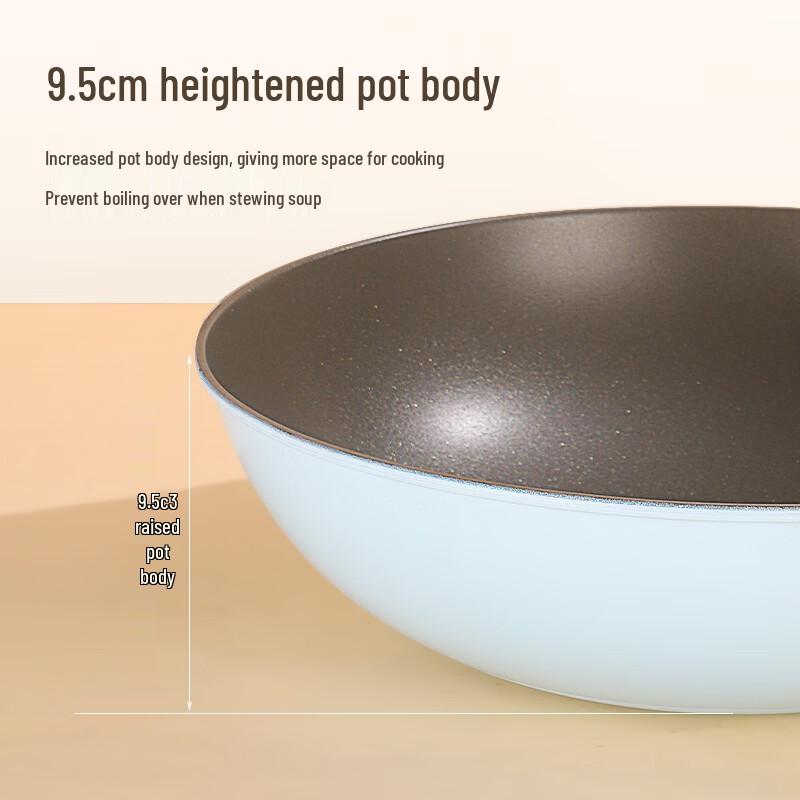 Zhishi 32cm Titanium Non-Stick Stir-Fry Pan
