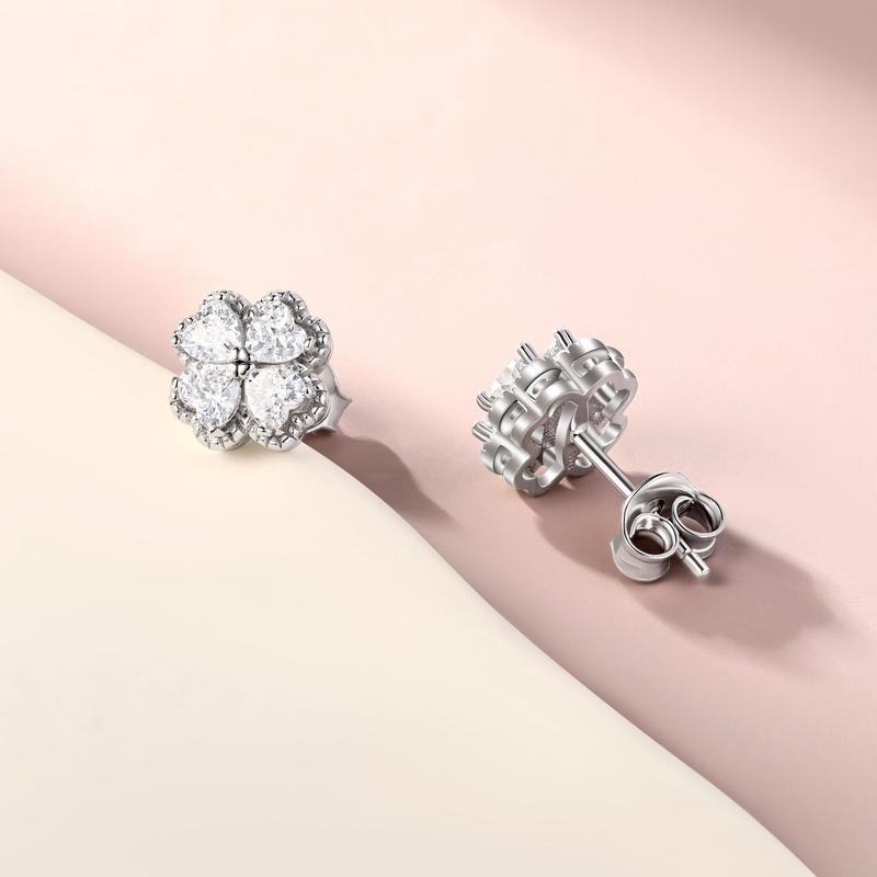 barbie Shining Four-leaf Clover, High-end Temperament, Niche Design and Versatile, 925 Silver Zircon Earrings, Women's Style ZJYES-SY-006