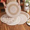 Boho Mandala Round Placemats Heat-Resistant Linen-Cotton Table Mats Washable Non-Slip Dining Decor