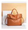 Women's Genuine Leather Large Capacity Crossbody Tote Bag - Top Layer Cowhide, New Style, High-End Shoulder Handbag for Commuting.