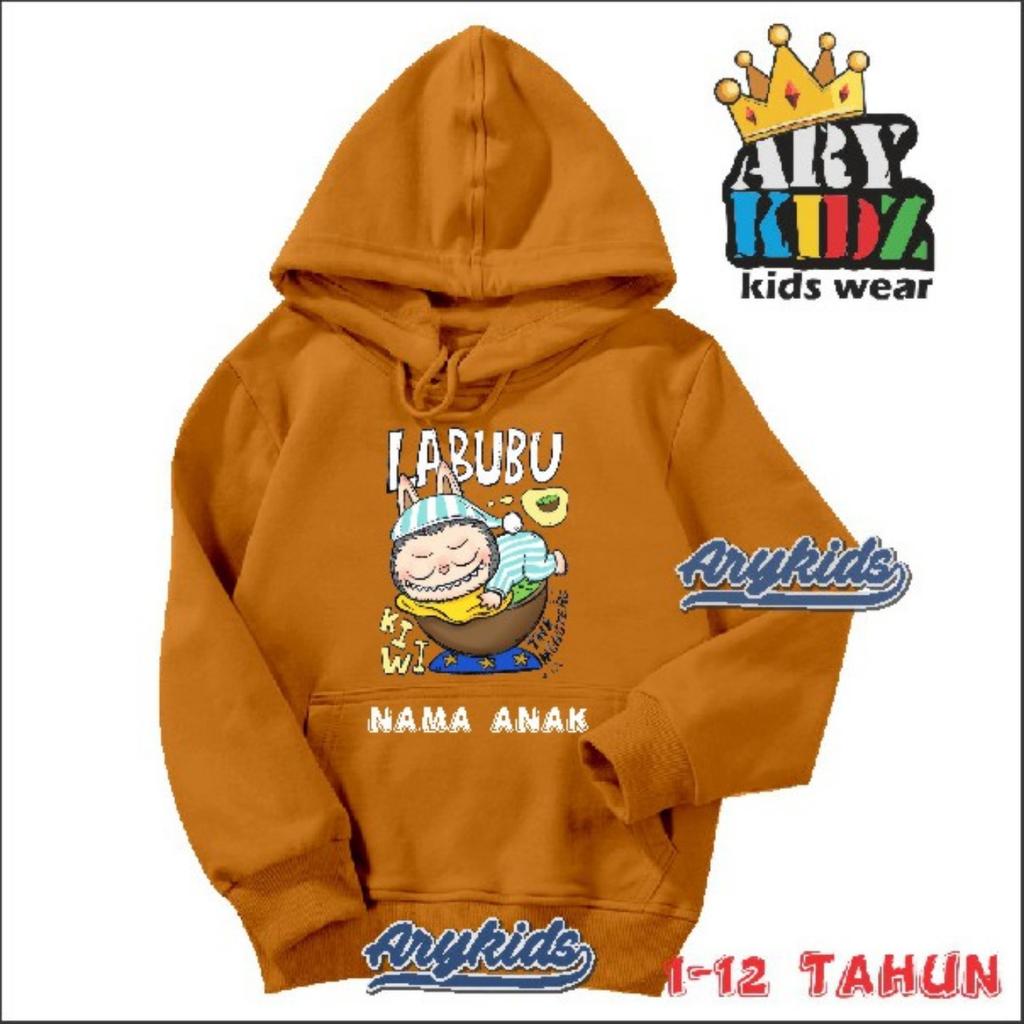 LABUBU Dziecięca bluza z kapturem Modna Uniwersalna z kreskówkowym nadrukiem Dziewczęca codzienna góra