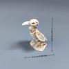 Skull Crow Miniature Model Vintage Gothic Resin Statue Tiny Ornament for Halloween Dollhouse Bar Counter Decor