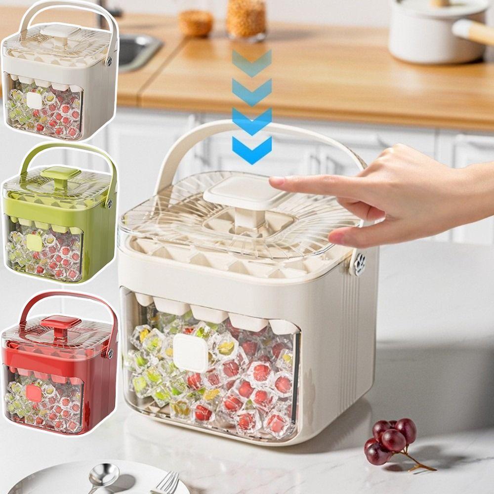 48 Grids Ice Cube Mold with Easy-press Lid Ice Cube Storage Durable Ice Cube Box  Home Use