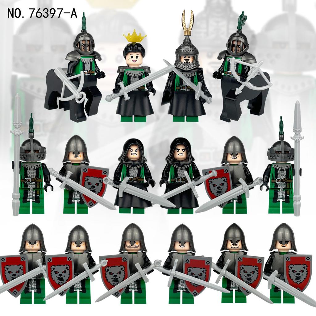 16 76394Ab 76397Ab Medieval Knights Army Building Block Figurine Assembly Toy