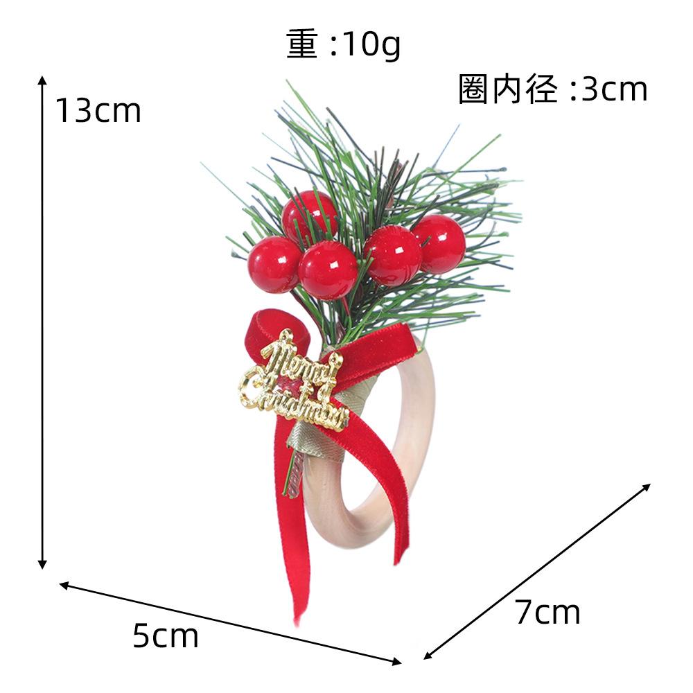 

Christmas Napkin Buckle Festival White Pumpkin Dress Napkin Ring Green Plant Pine Needle Cloth Towel Ring New Christmas Decorati