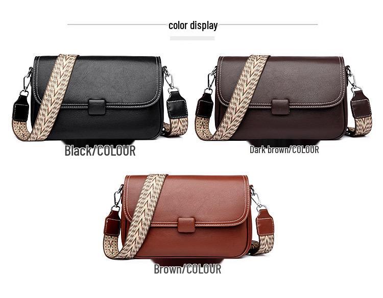2024 Women's Crossbody Bag: Soft Leather, Fashionable Design, Wide Strap, Stylish Square Shape