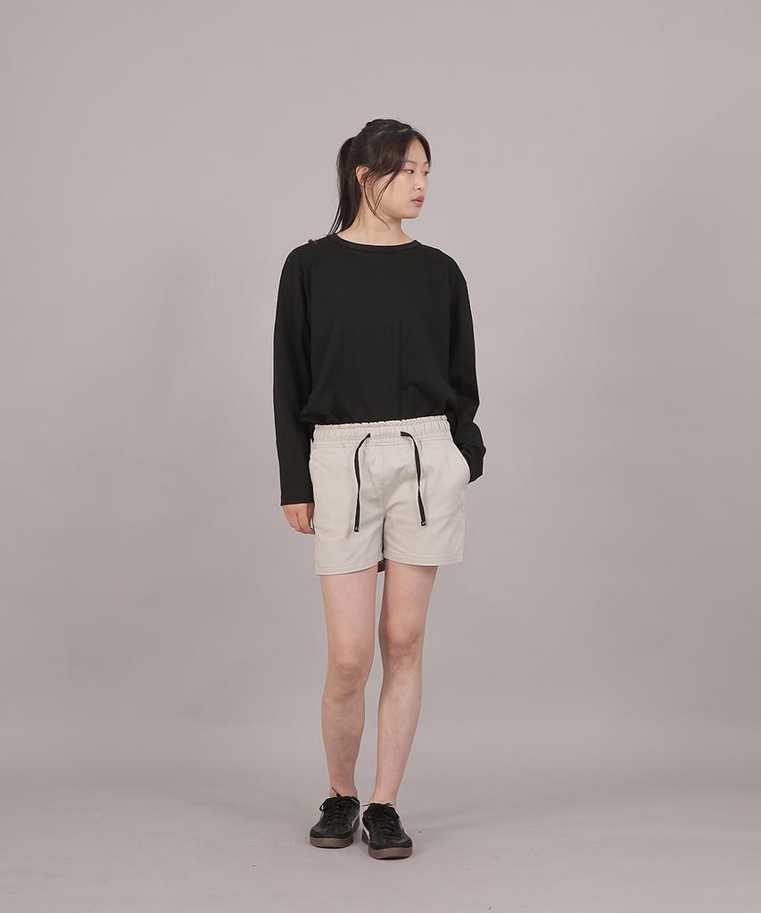 SAINTCREW Cotton Elastic Waist Shorts Cbs-387 Oatmeal