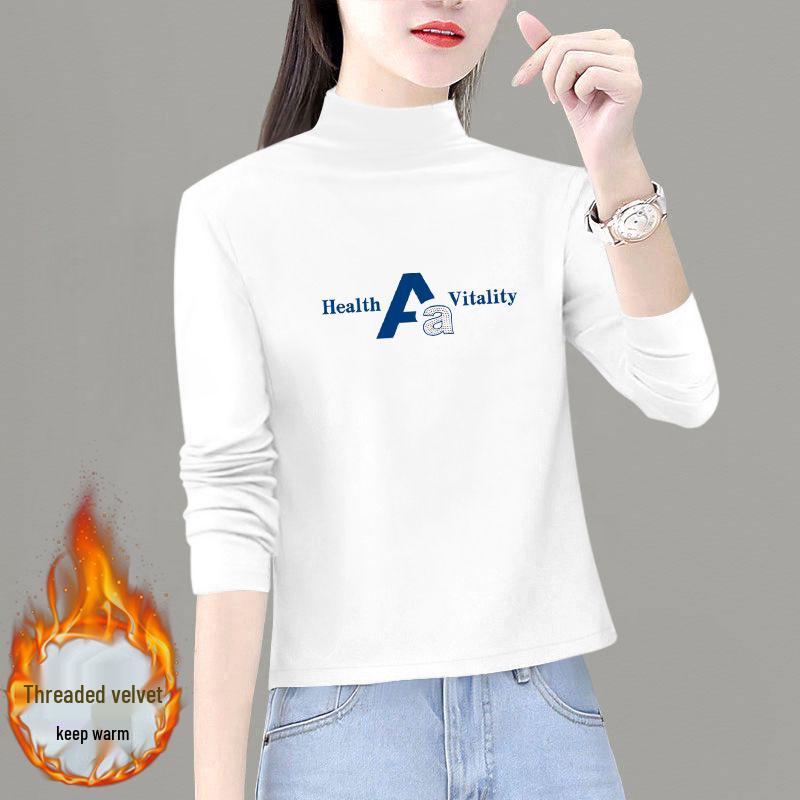 

Women s Slim-Fit Double-Sided Fleece T-Shirt with Half-High Neck for Autumn/Winter 2024 S (recommended 80-95 jin)