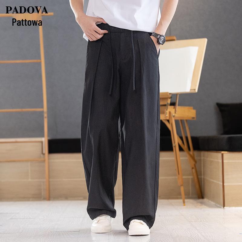 Patova Men s Retro Linen Casual Straight Trousers 5XL