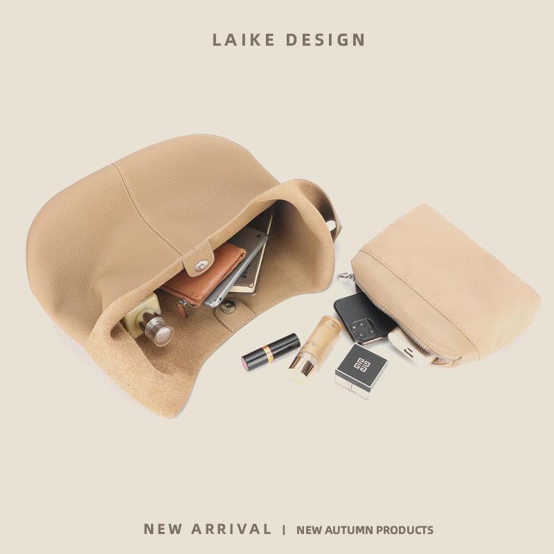 Genuine Leather Women's Tote Bag, Fashionable, Simple, Lazy Style, Large Capacity, High-End One-Shoulder Underarm Design