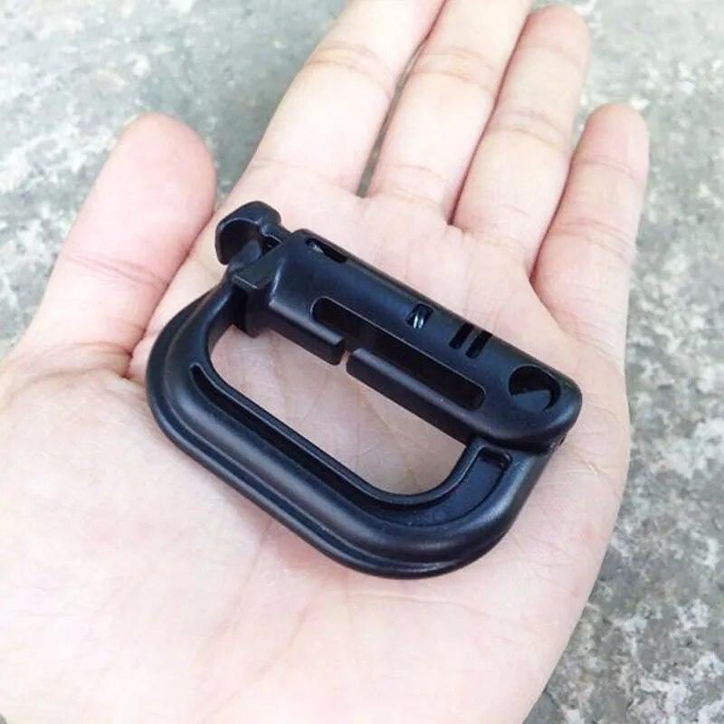 Outdoor GRIMLOC Molle Carabiner D Locking Ring Plastic Clip Snap Type Ring Buckle Carabiner Keychain ITW Fastener Bag Buckle